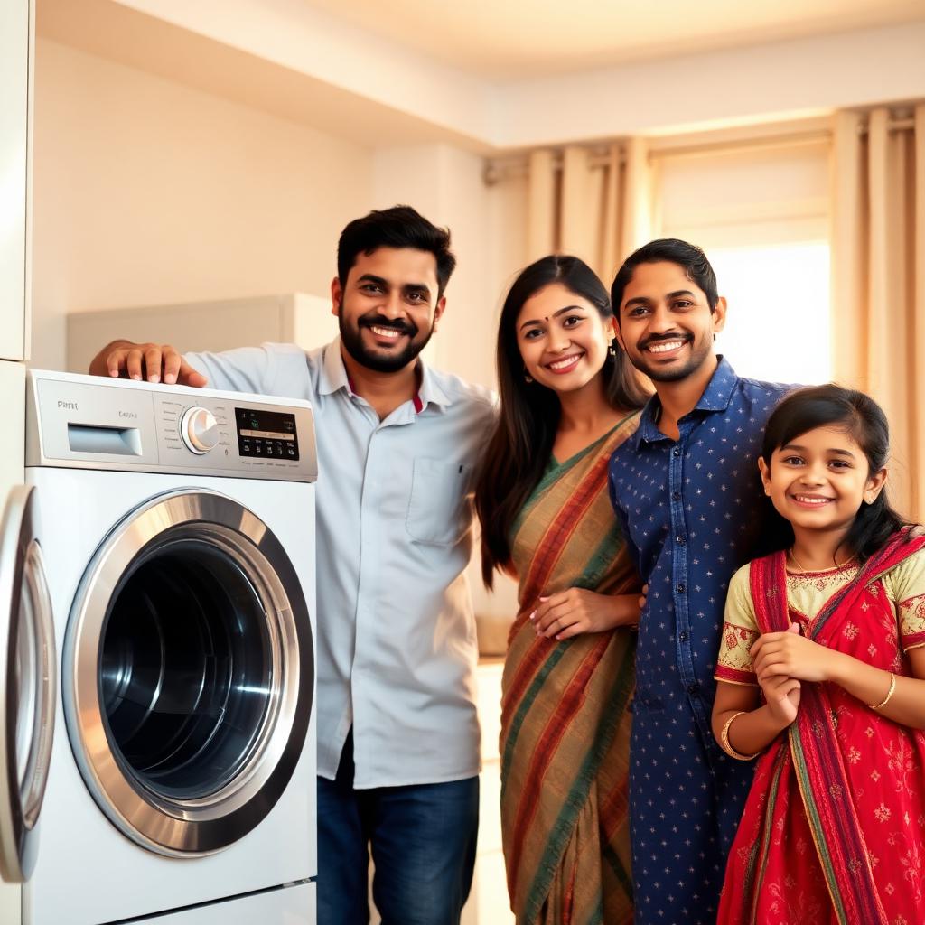 Happy Indian family after a ProFix service